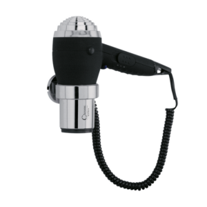 Aliseo Hotel Haartrockner Chromo mit UK-Stecker & Ring-Wandhalterung