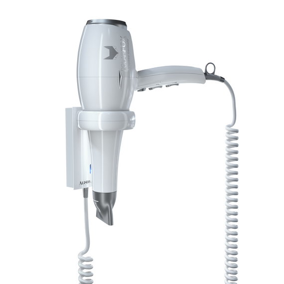Aliseo Hotel Haartrockner Polarfox 1875 mit Ring-Wandhalterung & zusätzlichem Kabel und Stecker Aliseo Hotel Haartrockner Polarfox 1875 mit Ring-Wandhalterung & zusätzlichem Kabel und Stecker