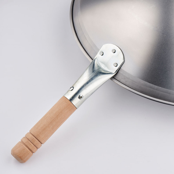 Wok-Pfanne, Edelstahl gebürstet, 400x120 mm (ØxH) 1 Wok-Pfanne, Edelstahl gebürstet, 400x120 mm (ØxH)