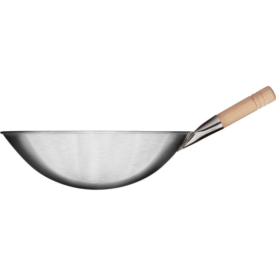 Wok-Pfanne, Edelstahl gebürstet, 400x120 mm (ØxH) Wok-Pfanne, Edelstahl gebürstet, 400x120 mm (ØxH)