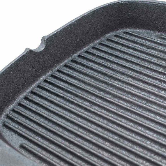 Grillpfanne, Gusseisen gerillt, 230x230x35 mm (BxTxH) 1 Grillpfanne, Gusseisen gerillt, 230x230x35 mm (BxTxH)