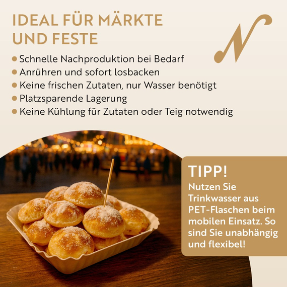 Neumärker Poffertjes-Ready-Mix | Poffertjes-Backmischung für Gastronomie | Karton à 10 kg (10x 1 kg) 2 Neumärker Poffertjes-Ready-Mix | Poffertjes-Backmischung für Gastronomie | Karton à 10 kg (10x 1 kg)