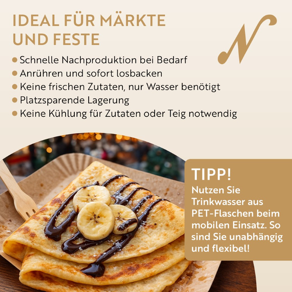 Neumärker Crêpes-Ready-Mix | Crêpes Backmischung für Gastro | Karton à 10 kg (10x 1 kg) 2 Neumärker Crêpes-Ready-Mix | Crêpes Backmischung für Gastro | Karton à 10 kg (10x 1 kg)