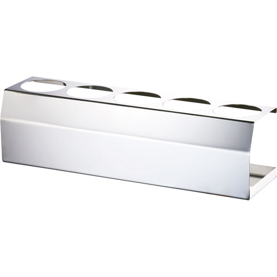 Ständer für fünf Saucen-/Gewürzflaschen, Edelstahl, 435 x 110 x 120 mm (BxTxH) Ständer für fünf Saucen-/Gewürzflaschen, Edelstahl, 435 x 110 x 120 mm (BxTxH)