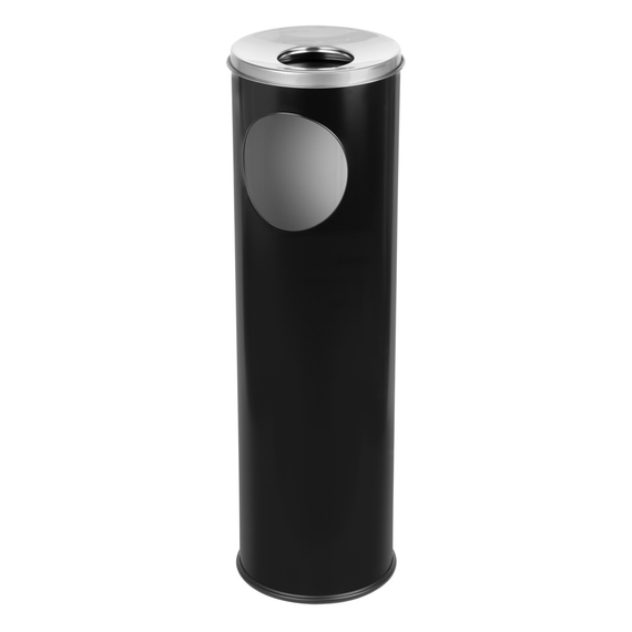 Standaschenbecher mit Papierkorb, schwarz 4 Standaschenbecher mit Papierkorb, schwarz