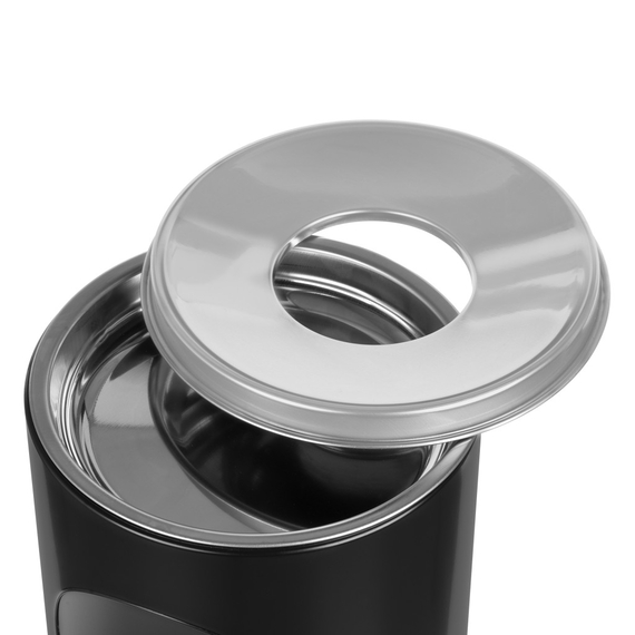 Standaschenbecher mit Papierkorb, schwarz 1 Standaschenbecher mit Papierkorb, schwarz