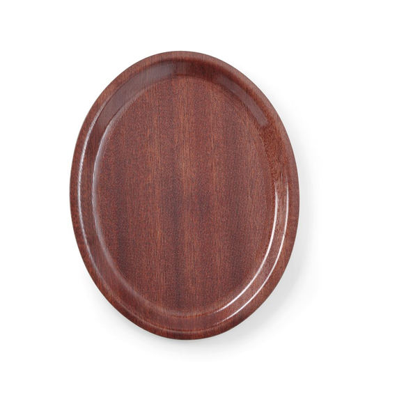 AmerBox Serviertablett in Holzoptik, oval, Mahagoni, 200x265mm AmerBox Serviertablett in Holzoptik, oval, Mahagoni, 200x265mm