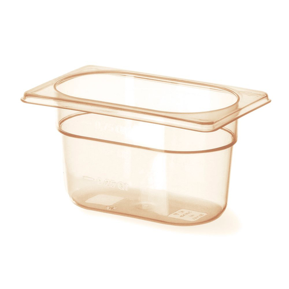 Hendi Gastronorm-Behälter 1/9, hochtemperaturbeständig, GN 1/9, 0,9L, Transparent, 176x108x(H)100mm Hendi Gastronorm-Behälter 1/9, hochtemperaturbeständig, GN 1/9, 0,9L, Transparent, 176x108x(H)100mm