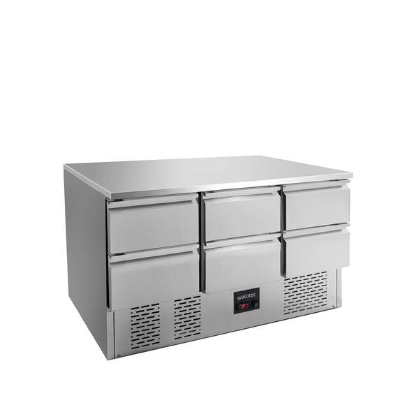 Vaiotec Kühltisch Mini / 3-fach - mit 6 Schubladen, 1365 x 700 mm 2 Vaiotec Kühltisch Mini / 3-fach - mit 6 Schubladen, 1365 x 700 mm