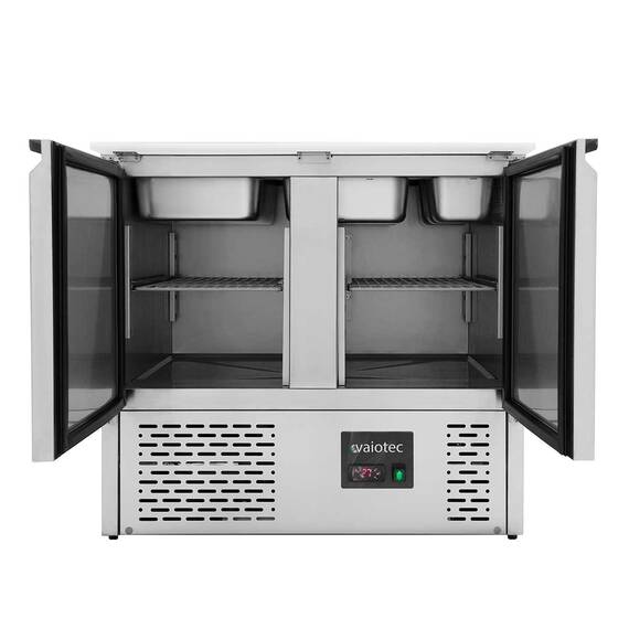 Vaiotec Saladette / 2-fach mit Klappdeckel, 900 x 700 mm 2 Vaiotec Saladette / 2-fach mit Klappdeckel, 900 x 700 mm