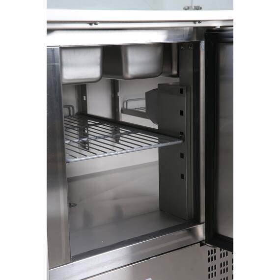 Vaiotec Saladette / 2-fach mit eckigem Glasaufsatz, 900 x 700 mm 4 Vaiotec Saladette / 2-fach mit eckigem Glasaufsatz, 900 x 700 mm
