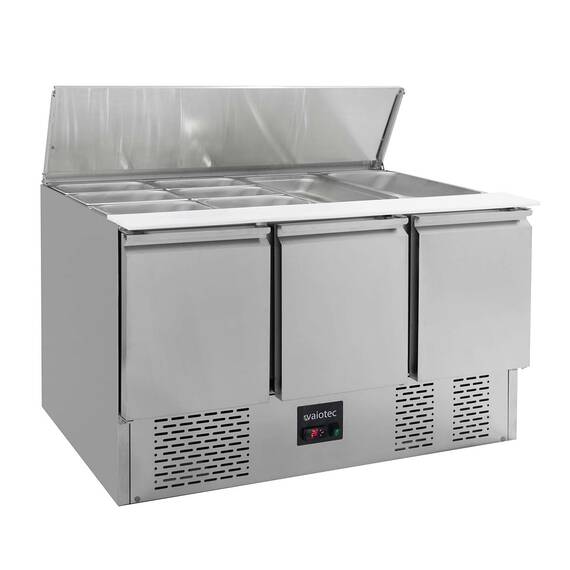 Vaiotec Saladette / 3-fach mit Klappdeckel, 1365 x 700 mm 1 Vaiotec Saladette / 3-fach mit Klappdeckel, 1365 x 700 mm