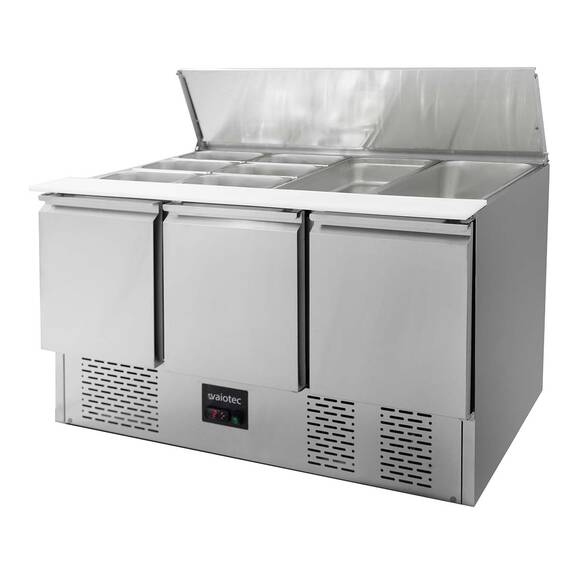 Vaiotec Saladette / 3-fach mit Klappdeckel, 1365 x 700 mm 2 Vaiotec Saladette / 3-fach mit Klappdeckel, 1365 x 700 mm