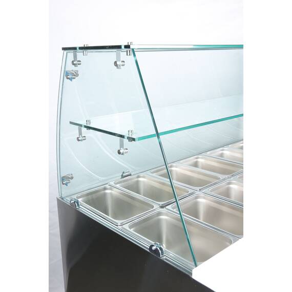 Vaiotec Saladette / 3-fach mit eckigem Glasaufsatz, 1365 x 700 mm 8 Vaiotec Saladette / 3-fach mit eckigem Glasaufsatz, 1365 x 700 mm