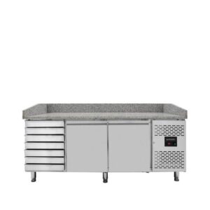 Vaiotec Pizzakühltisch / 2-türig & 7 Schubladen "grau", 2020 x 800 mm