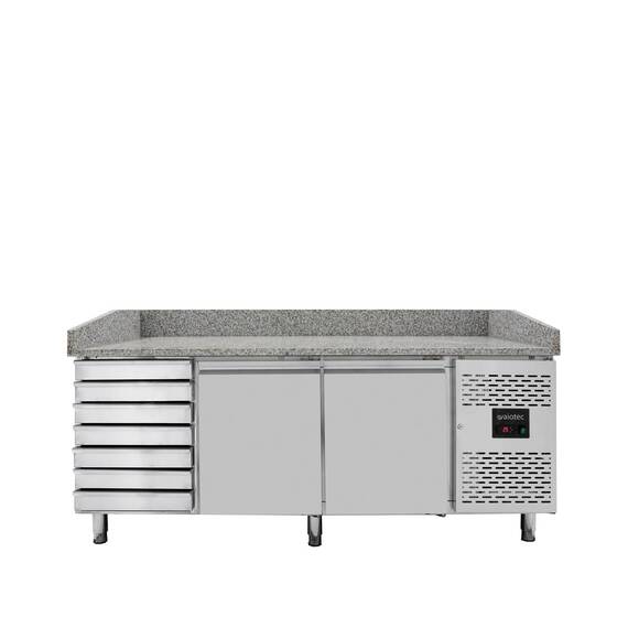 Vaiotec Pizzakühltisch / 2-türig & 7 Schubladen "grau", 2020 x 800 mm Vaiotec Pizzakühltisch / 2-türig & 7 Schubladen "grau", 2020 x 800 mm
