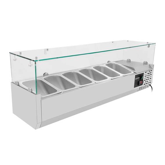 Vaiotec Kühlaufsatz mit Glasabdeckung 6xGN1/4, 1400 x 335 mm 3 Vaiotec Kühlaufsatz mit Glasabdeckung 6xGN1/4, 1400 x 335 mm
