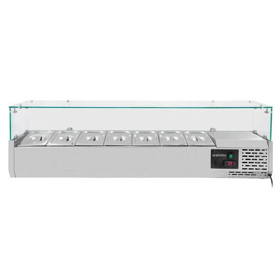 Vaiotec Kühlaufsatz mit Glasabdeckung 7xGN1/4, 1500 x 335 mm 1 Vaiotec Kühlaufsatz mit Glasabdeckung 7xGN1/4, 1500 x 335 mm