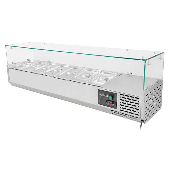 Vaiotec Kühlaufsatz mit Glasabdeckung 7xGN1/4, 1500 x 335 mm 3 Vaiotec Kühlaufsatz mit Glasabdeckung 7xGN1/4, 1500 x 335 mm