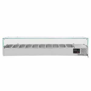 Vaiotec Kühlaufsatz mit Glasabdeckung 10xGN1/4, 2000 x 335 mm
