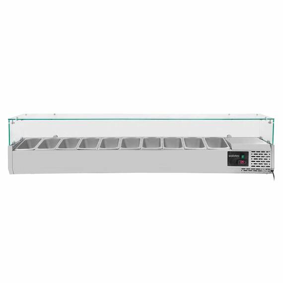 Vaiotec Kühlaufsatz mit Glasabdeckung 10xGN1/4, 2000 x 335 mm Vaiotec Kühlaufsatz mit Glasabdeckung 10xGN1/4, 2000 x 335 mm