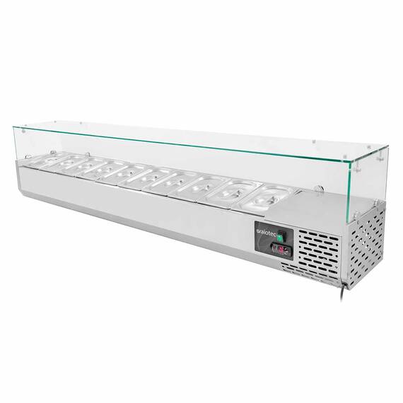 Vaiotec Kühlaufsatz mit Glasabdeckung 10xGN1/4, 2000 x 335 mm 3 Vaiotec Kühlaufsatz mit Glasabdeckung 10xGN1/4, 2000 x 335 mm