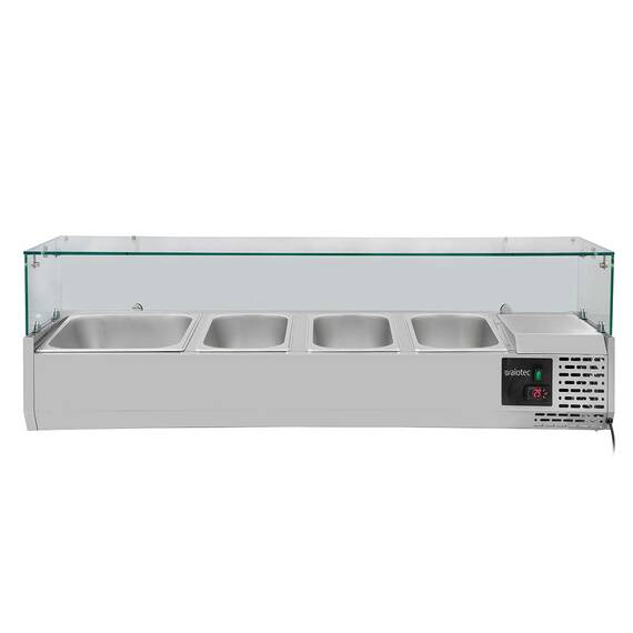 Vaiotec Kühlaufsatz mit Glasabdeckung 3xGN1/3 + 1xGN1/2, 1200 x 395 mm Vaiotec Kühlaufsatz mit Glasabdeckung 3xGN1/3 + 1xGN1/2, 1200 x 395 mm