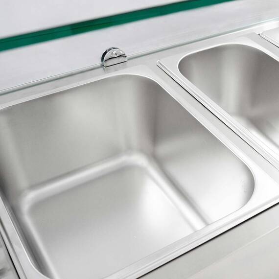 Vaiotec Kühlaufsatz mit Glasabdeckung 3xGN1/3 + 1xGN1/2, 1200 x 395 mm 4 Vaiotec Kühlaufsatz mit Glasabdeckung 3xGN1/3 + 1xGN1/2, 1200 x 395 mm