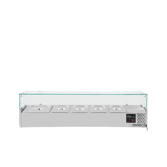 Vaiotec Kühlaufsatz mit Glasabdeckung 4xGN1/3 + 1xGN1/2, 1400 x 395 mm Vaiotec Kühlaufsatz mit Glasabdeckung 4xGN1/3 + 1xGN1/2, 1400 x 395 mm