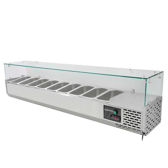 Vaiotec Kühlaufsatz mit Glasabdeckung 9xGN1/3, 2000 x 395 mm 2 Vaiotec Kühlaufsatz mit Glasabdeckung 9xGN1/3, 2000 x 395 mm