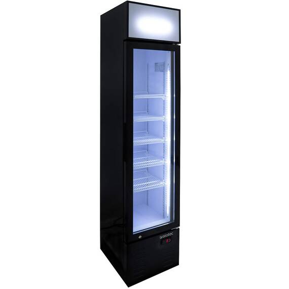 Vaiotec Topline Getränkekühlschrank 1 Tür / 155 Liter mit Leuchtaufsatz "schwarz", 390 x 480 mm Vaiotec Topline Getränkekühlschrank 1 Tür / 155 Liter mit Leuchtaufsatz "schwarz", 390 x 480 mm