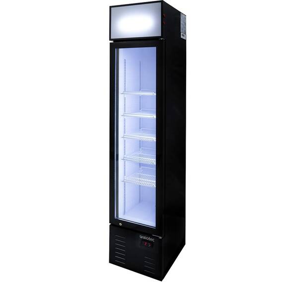 Vaiotec Topline Getränkekühlschrank 1 Tür / 155 Liter mit Leuchtaufsatz "schwarz", 390 x 480 mm 1 Vaiotec Topline Getränkekühlschrank 1 Tür / 155 Liter mit Leuchtaufsatz "schwarz", 390 x 480 mm