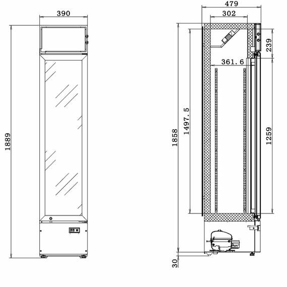 Vaiotec Topline Getränkekühlschrank 1 Tür / 155 Liter mit Leuchtaufsatz "schwarz", 390 x 480 mm 8 Vaiotec Topline Getränkekühlschrank 1 Tür / 155 Liter mit Leuchtaufsatz "schwarz", 390 x 480 mm