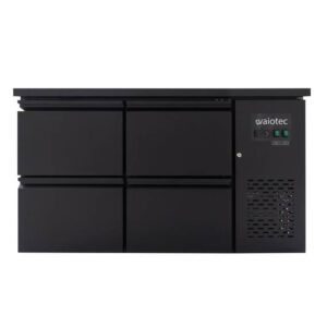 Vaiotec Barkühltisch schwarz / 4 Schubladen - 280 l, 1465 x 520 mm