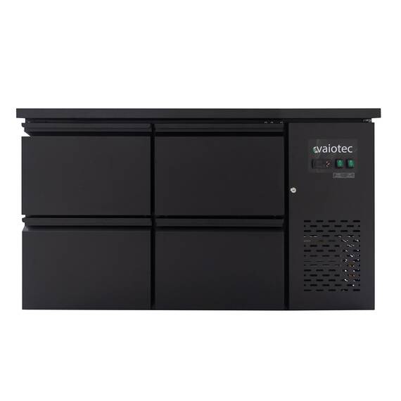 Vaiotec Barkühltisch schwarz / 4 Schubladen - 280 l, 1465 x 520 mm Vaiotec Barkühltisch schwarz / 4 Schubladen - 280 l, 1465 x 520 mm