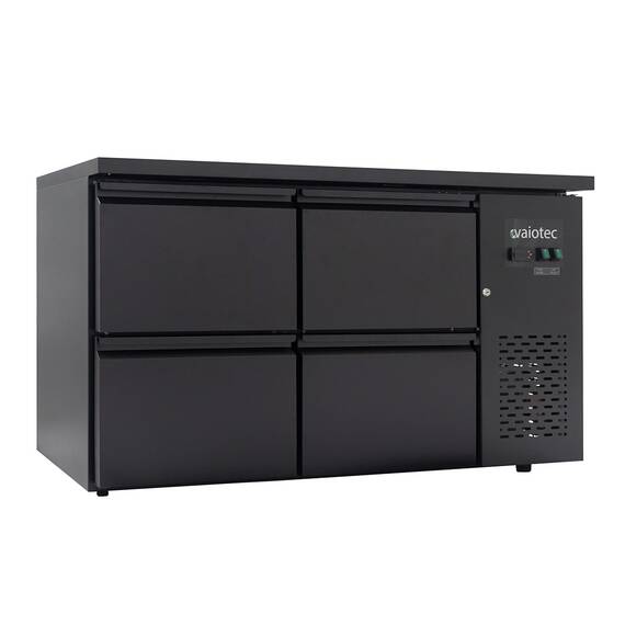Vaiotec Barkühltisch schwarz / 4 Schubladen - 280 l, 1465 x 520 mm 1 Vaiotec Barkühltisch schwarz / 4 Schubladen - 280 l, 1465 x 520 mm