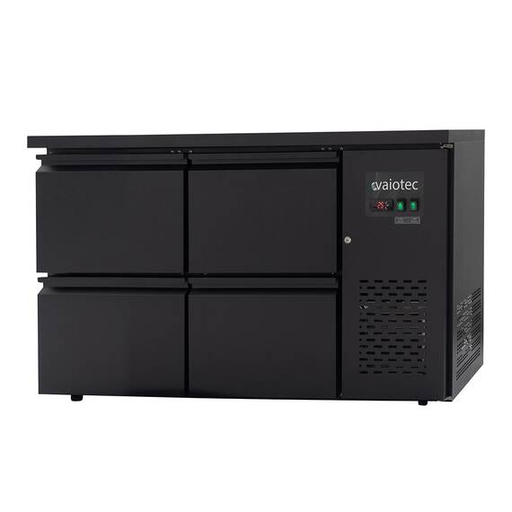 Vaiotec Barkühltisch schwarz / 4 Schubladen - 280 l, 1465 x 520 mm 2 Vaiotec Barkühltisch schwarz / 4 Schubladen - 280 l, 1465 x 520 mm