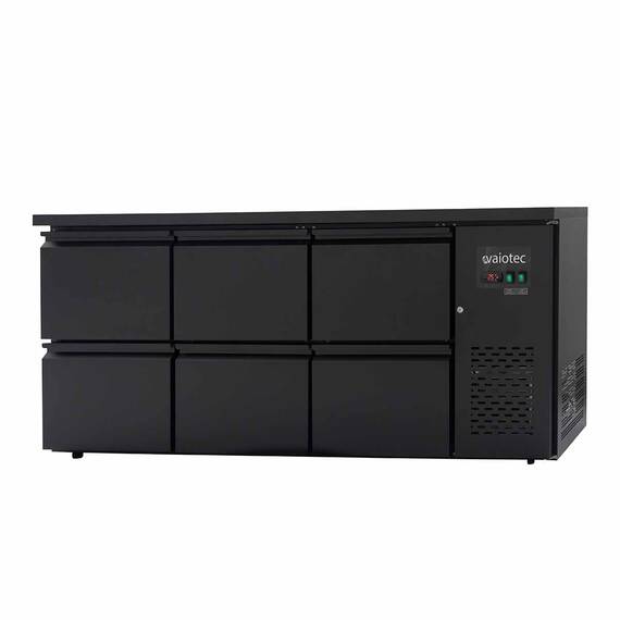 Vaiotec Barkühltisch schwarz / 6 Schubladen - 425 l, 2005 x 520 mm 2 Vaiotec Barkühltisch schwarz / 6 Schubladen - 425 l, 2005 x 520 mm