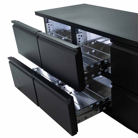 Vaiotec Barkühltisch schwarz / 6 Schubladen - 425 l, 2005 x 520 mm 3 Vaiotec Barkühltisch schwarz / 6 Schubladen - 425 l, 2005 x 520 mm