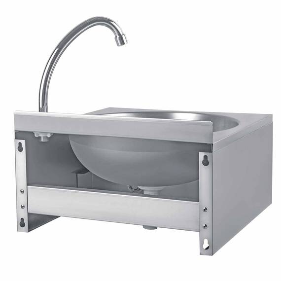 Vaiotec Handwaschbecken mit Kniebedienung, 400 x 400 mm 3 Vaiotec Handwaschbecken mit Kniebedienung, 400 x 400 mm