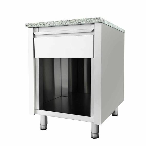 Vaiotec Kassentisch mit Schublade "grau", 600 x 820 mm 1 Vaiotec Kassentisch mit Schublade "grau", 600 x 820 mm