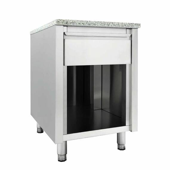 Vaiotec Kassentisch mit Schublade "grau", 600 x 820 mm 2 Vaiotec Kassentisch mit Schublade "grau", 600 x 820 mm