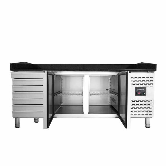 Vaiotec Pizzakühltisch / 2-türig & 7 Schubladen "schwarz", 2020 x 800 mm 4 Vaiotec Pizzakühltisch / 2-türig & 7 Schubladen "schwarz", 2020 x 800 mm