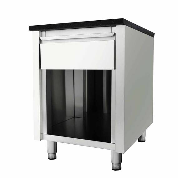 Vaiotec Kassentisch mit Schublade "schwarz", 600 x 820 mm 1 Vaiotec Kassentisch mit Schublade "schwarz", 600 x 820 mm