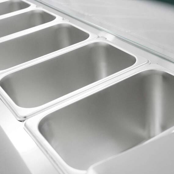 Vaiotec Kühlaufsatz mit Glasabdeckung 9xGN1/4, 1800 x 335 mm 4 Vaiotec Kühlaufsatz mit Glasabdeckung 9xGN1/4, 1800 x 335 mm