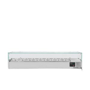 Vaiotec Kühlaufsatz mit Glasabdeckung 8xGN1/3, 1800 x 395 mm