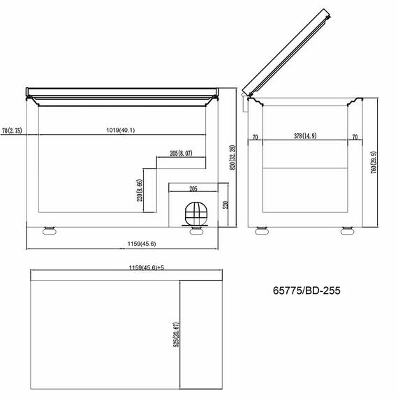 Vaiotec Kühl/Tiefkühltruhe 255 mit Klappdeckel, 1164 x 560 mm 6 Vaiotec Kühl/Tiefkühltruhe 255 mit Klappdeckel, 1164 x 560 mm