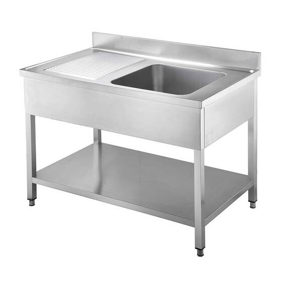 Vaiotec Spültisch / 1 Becken rechts und Abtropffläche, 1200 x 600 mm Vaiotec Spültisch / 1 Becken rechts und Abtropffläche, 1200 x 600 mm