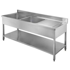 Vaiotec Spültisch / 2 Becken links und Abtropffläche, 2000 x 700 mm