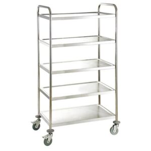 Vaiotec Servierwagen Edelstahl / 5 Böden, 860 x 540 mm